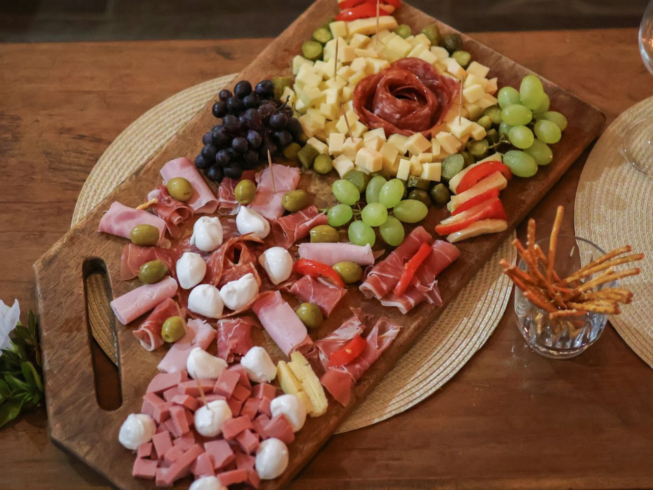 Shared board of Asturian cheeses and cured meats