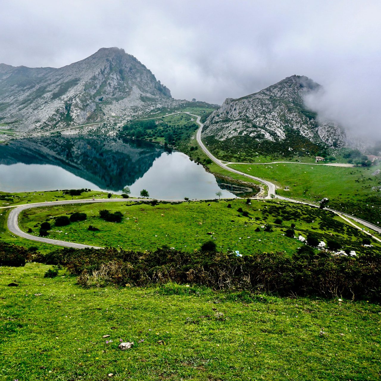 Picos de Europa mountains and hiking trail